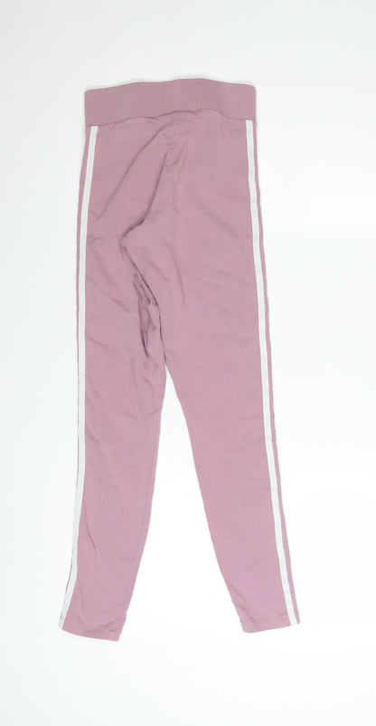 Adidas Women’s Pink Leggings XS Cotton Stretch Side Stripe