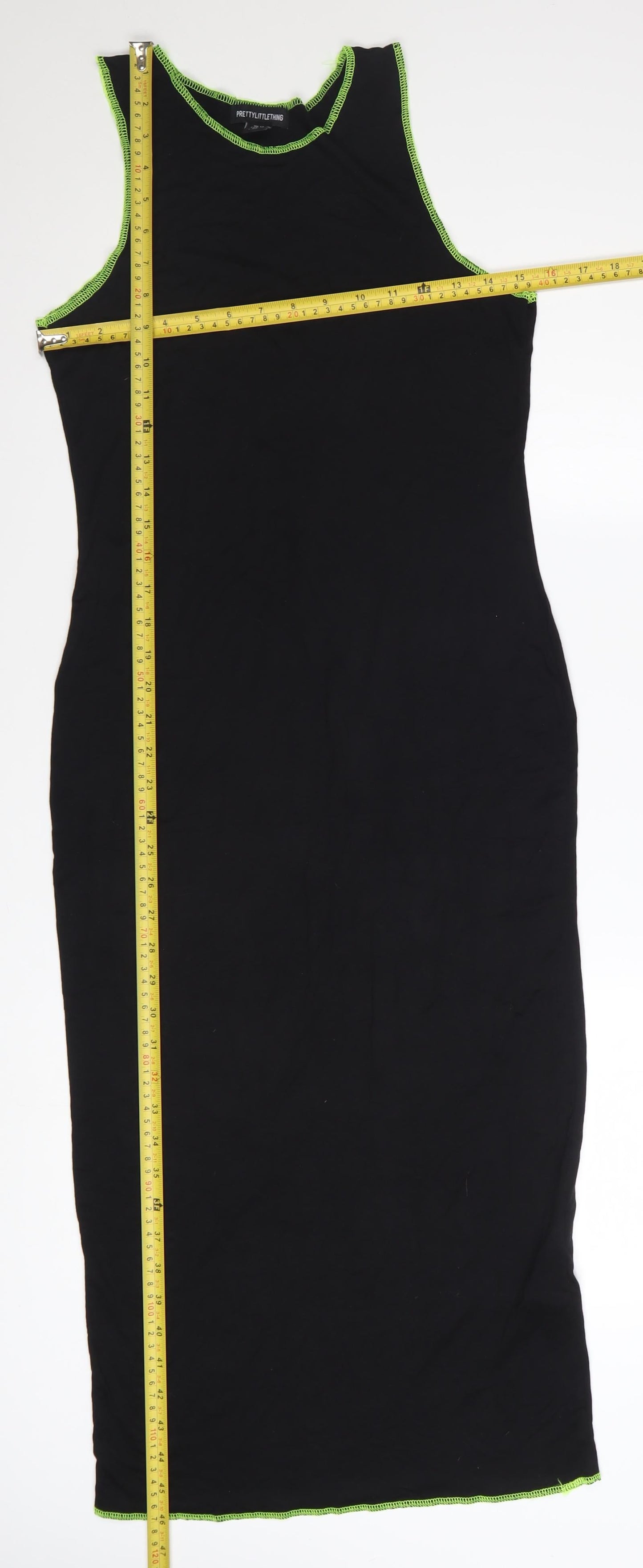 PrettyLittleThing Women Black Midi Bodycon Sleeveless Dress Size 12