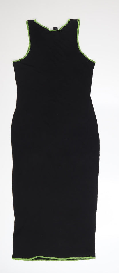 PrettyLittleThing Women Black Midi Bodycon Sleeveless Dress Size 12