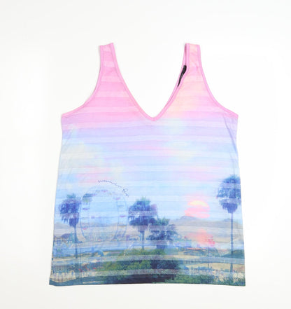Next Women's Multicoloured V-Neck Camisole Tank Top Size 12