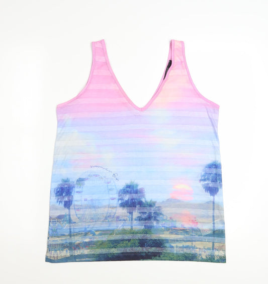 Next Women's Multicoloured V-Neck Camisole Tank Top Size 12