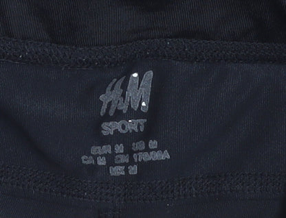 H&M Women’s Black Capri Leggings Size 12 Slim Fit Activewear
