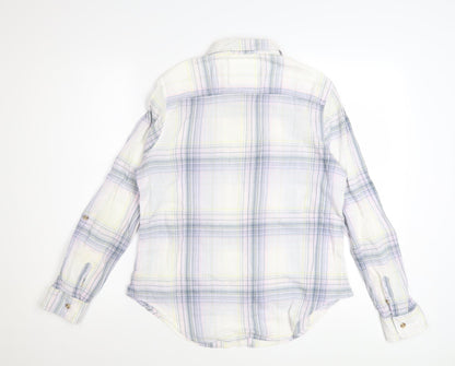 Marks and Spencer Womens Multicoloured Plaid Cotton Button-Up Shirt Size 12