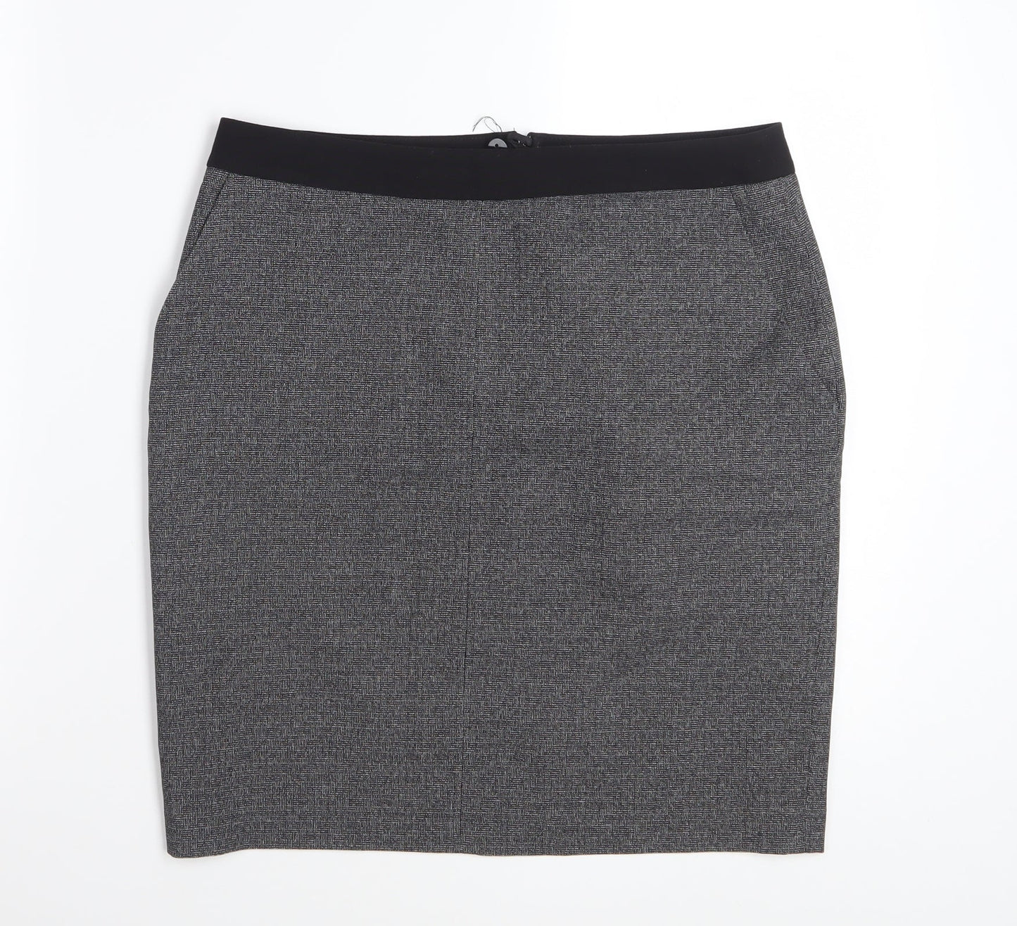 Next Women’s Grey Check Pencil Skirt Size 10 Workwear Stretch