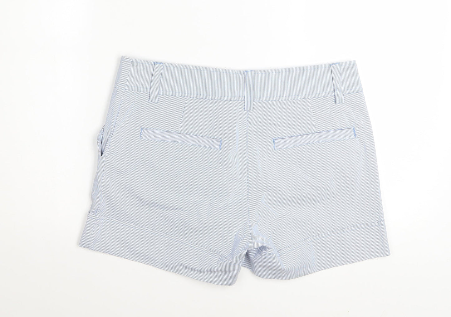 H&M Women Blue Striped Sailor Shorts Size 12 Cotton Blend