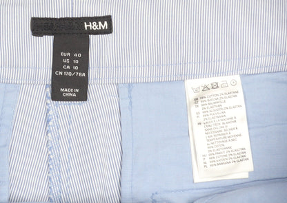 H&M Women Blue Striped Sailor Shorts Size 12 Cotton Blend