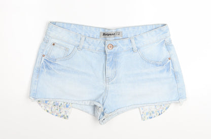 New Look Women Blue Denim Hot Pants Shorts Size 14