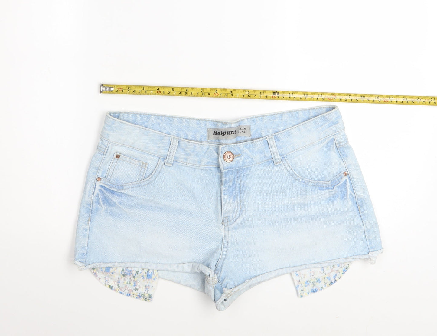 New Look Women Blue Denim Hot Pants Shorts Size 14