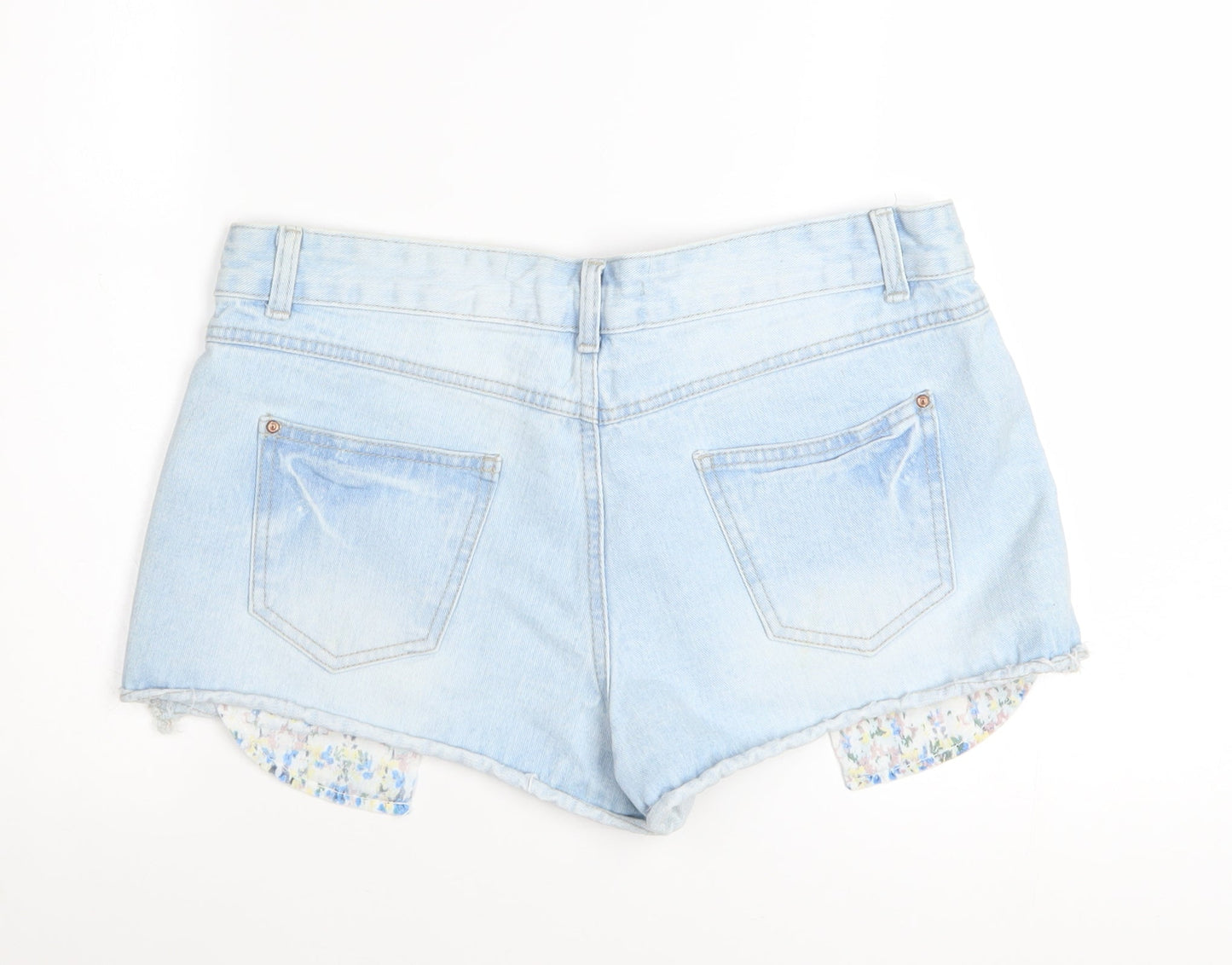 New Look Women Blue Denim Hot Pants Shorts Size 14