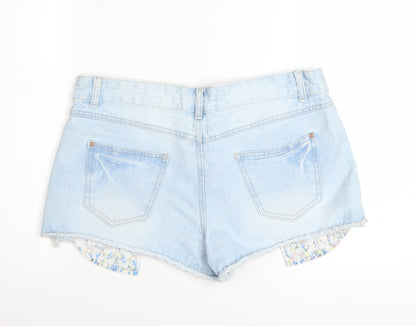 New Look Women Blue Denim Hot Pants Shorts Size 14
