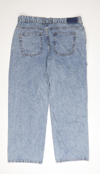 ASOS DESIGN Men's Blue Light Wash Straight Fit Jeans 34W 30L