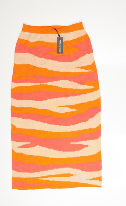 PrettyLittleThing Women’s Multicoloured Midi Knit Pencil Skirt Size L