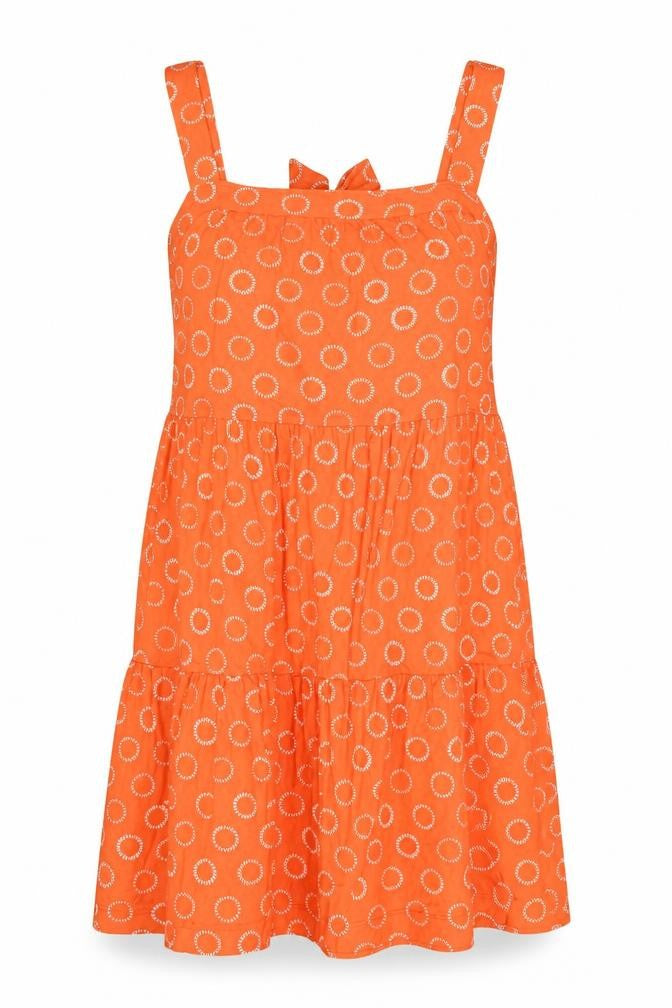 Next Women's Orange Polka Dot A-Line Sleeveless Dress Size 18