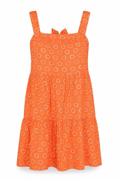 Next Women's Orange Polka Dot A-Line Sleeveless Dress Size 18