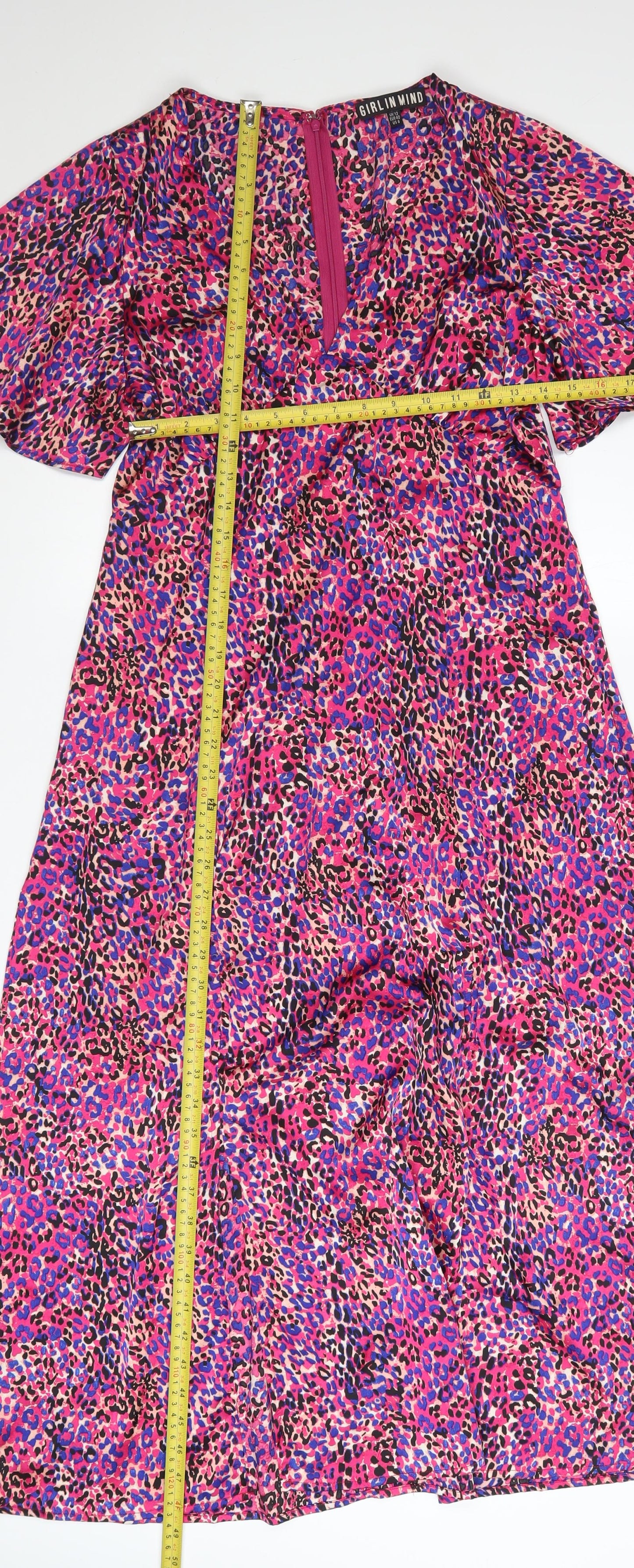 Girl In Mind Womens Multicoloured Leopard Midi Dress UK12