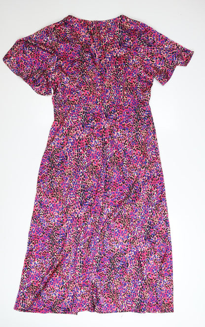 Girl In Mind Womens Multicoloured Leopard Midi Dress UK12