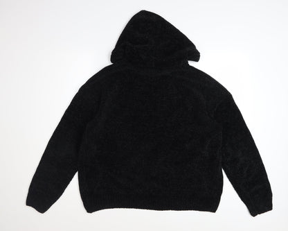 Primark Womens Black L Pullover Hoodie Soft Fleece Polyester