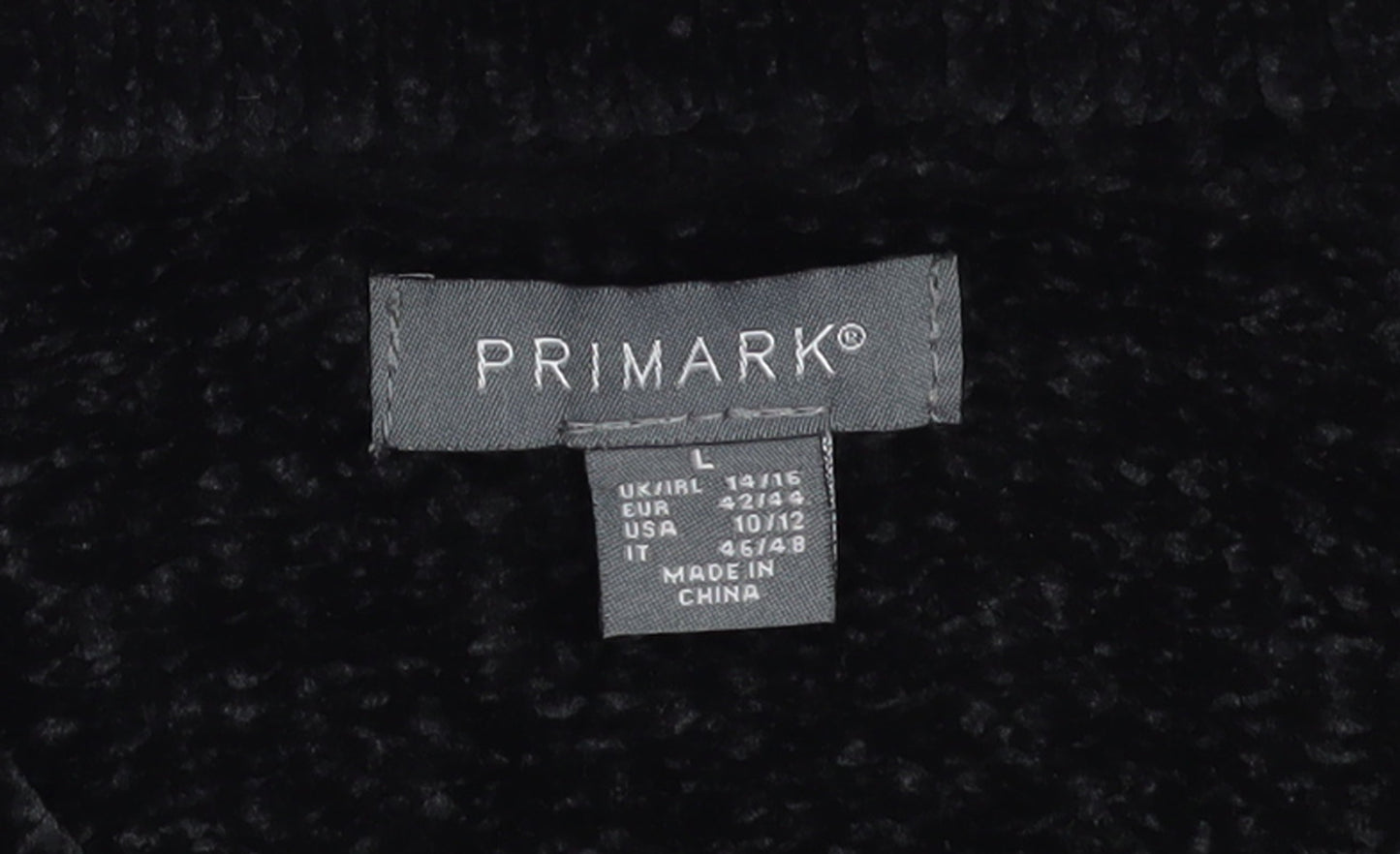 Primark Womens Black L Pullover Hoodie Soft Fleece Polyester