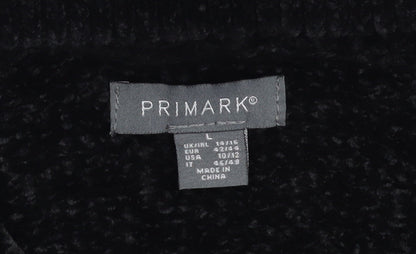 Primark Womens Black L Pullover Hoodie Soft Fleece Polyester