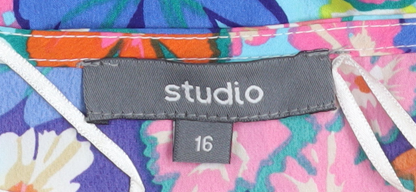 Studio Women’s Multicoloured Floral A-Line Midi Dress Size 16