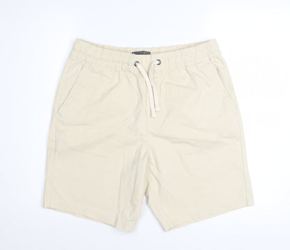 Denim Co. Men's Beige Chino Shorts M Relaxed Fit Drawstring Waist