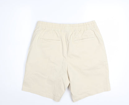 Denim Co. Men's Beige Chino Shorts M Relaxed Fit Drawstring Waist