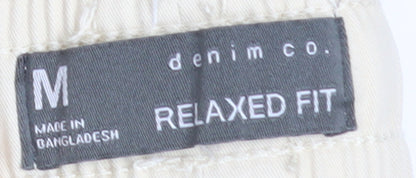Denim Co. Men's Beige Chino Shorts M Relaxed Fit Drawstring Waist