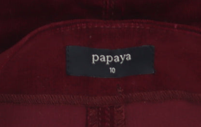Papaya Women Red Corduroy Button Short Pencil Skirt Size 10