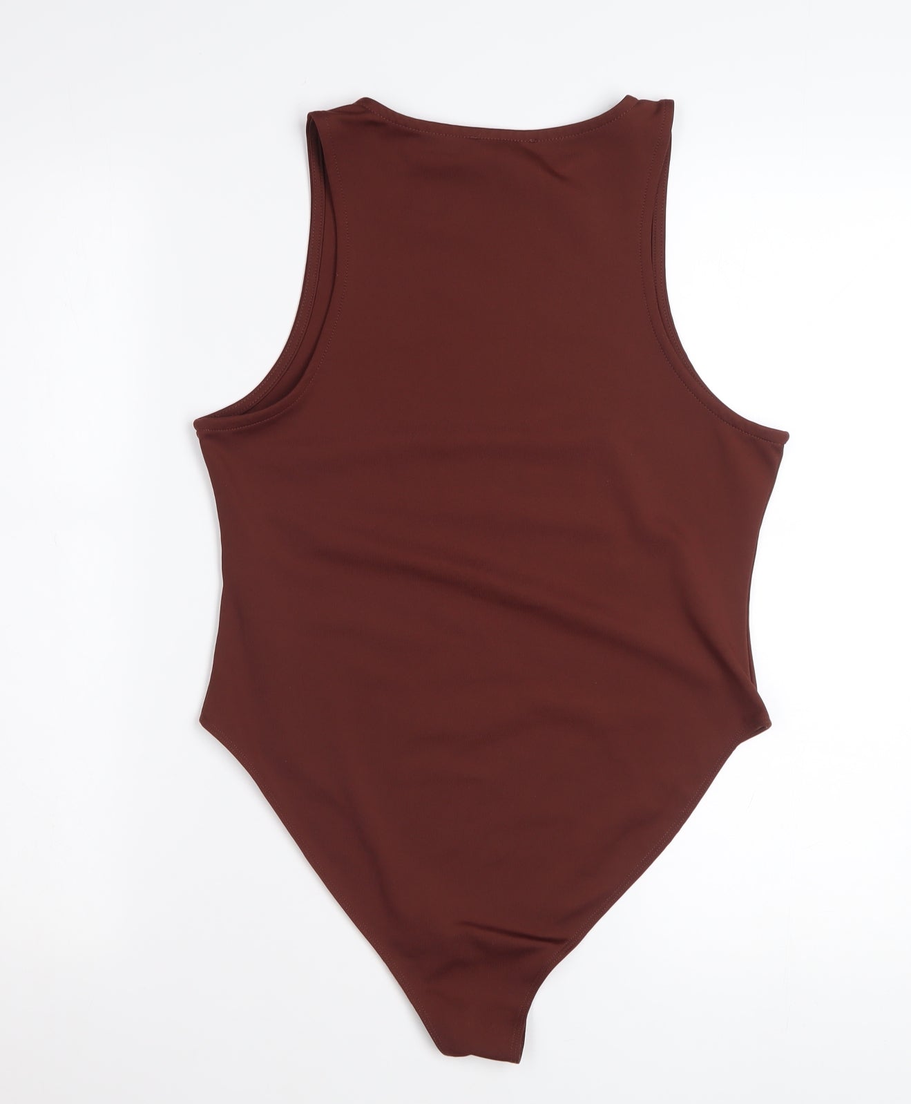 New Look Women Brown Bodysuit Size 14 Sleeveless Stretch Polyester
