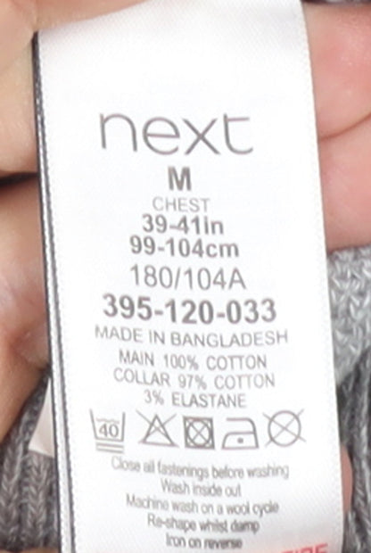 Next Men’s Grey V-Neck Cotton Pullover Jumper Size M