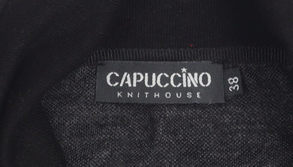 Capuccino Knithouse Women's Black Geometric Roll Neck Sleeveless Knit Top Size 10