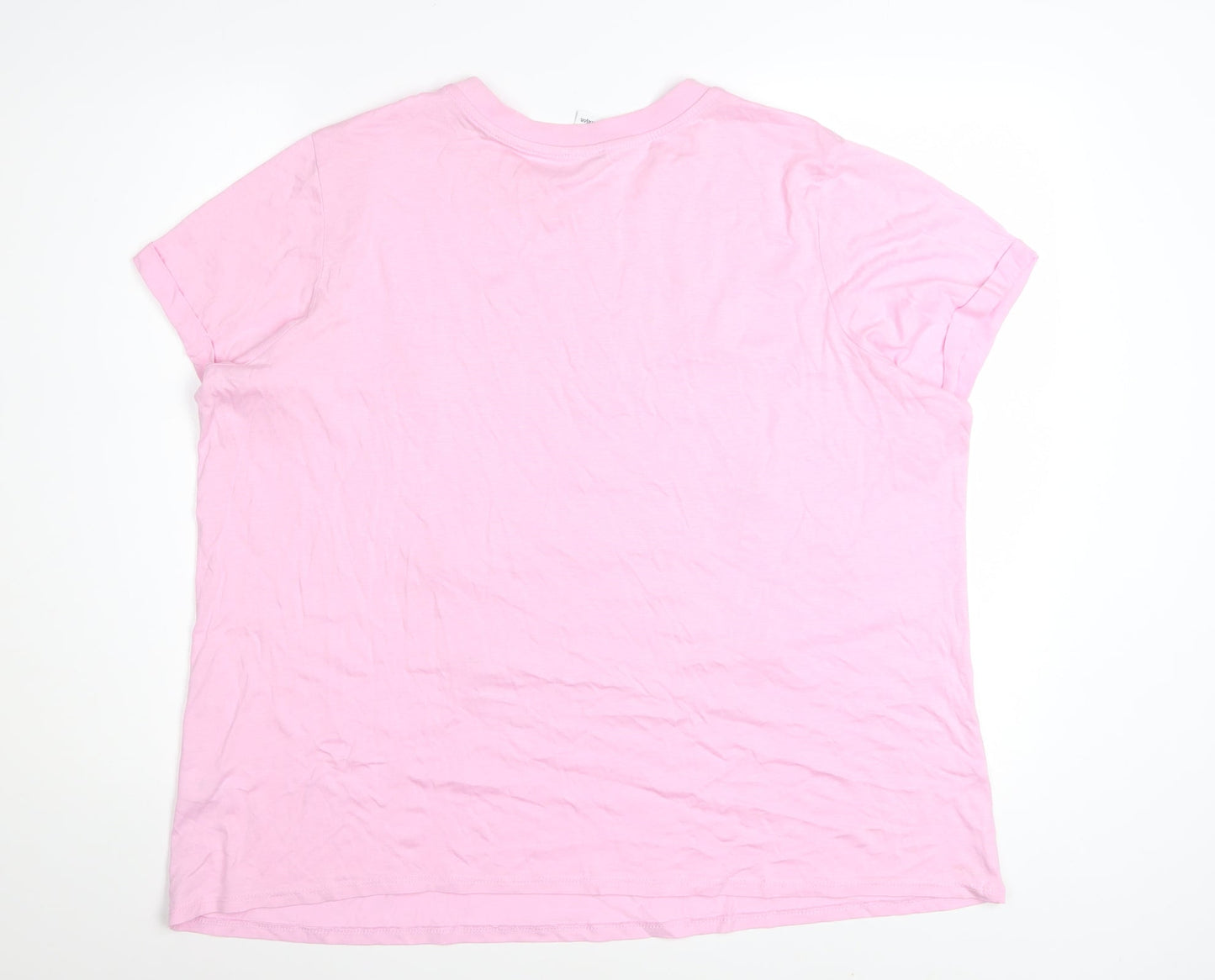 George Women Pink XL Christmas Beaded Short Sleeve T-Shirt