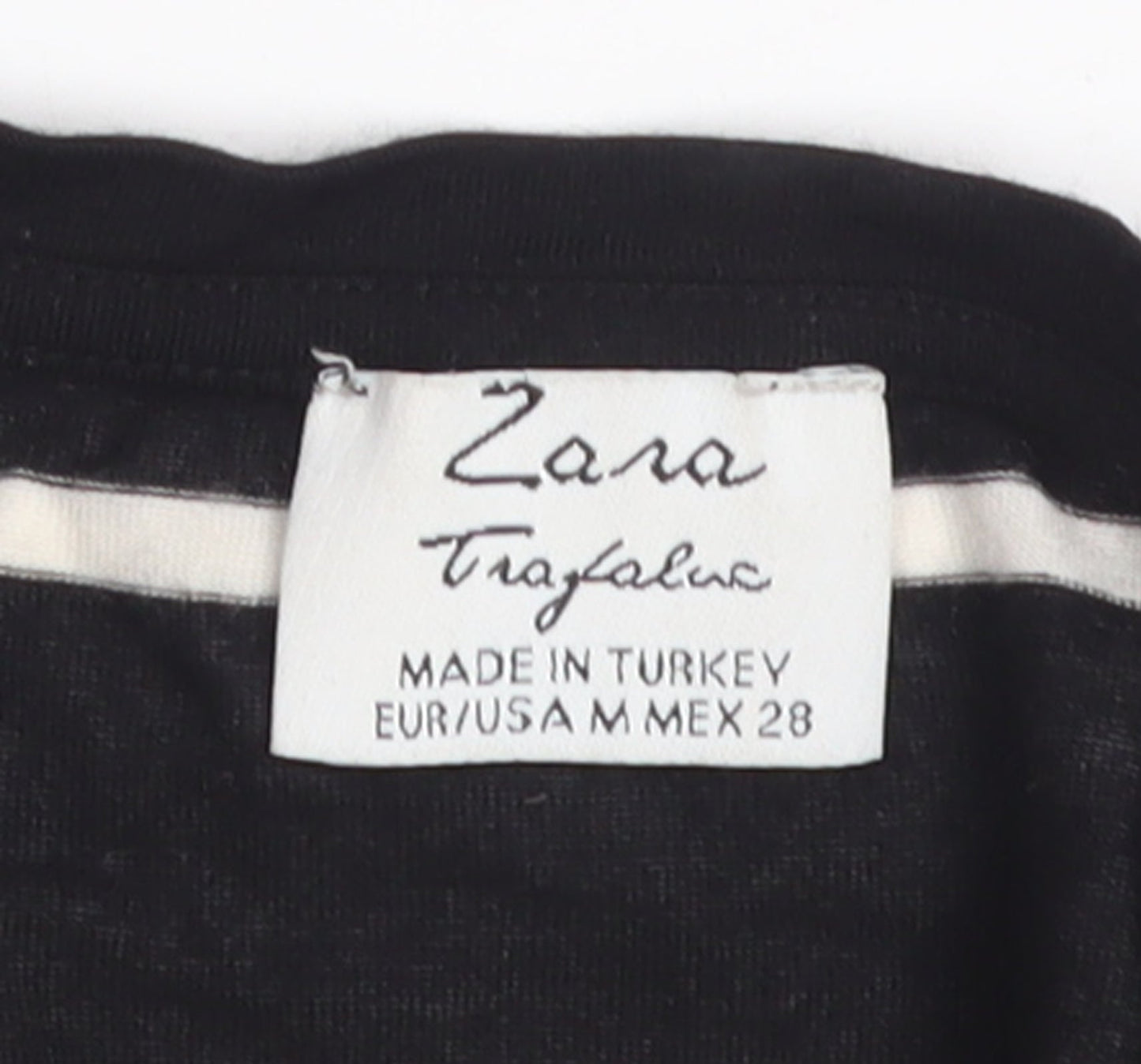 Zara Women Black Striped T-Shirt Dress Size 12 Casual Jersey