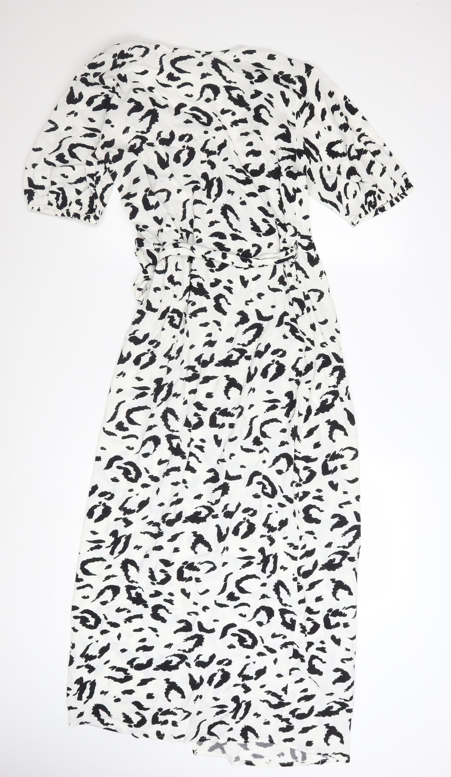 Vero Moda Women’s White Animal Print Midi Wrap Dress Size M