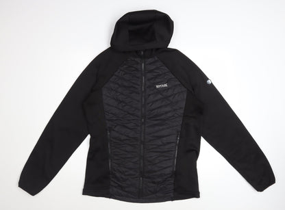 Regatta Men Black Softshell Hooded Jacket Size M Outdoor Hiking Coat