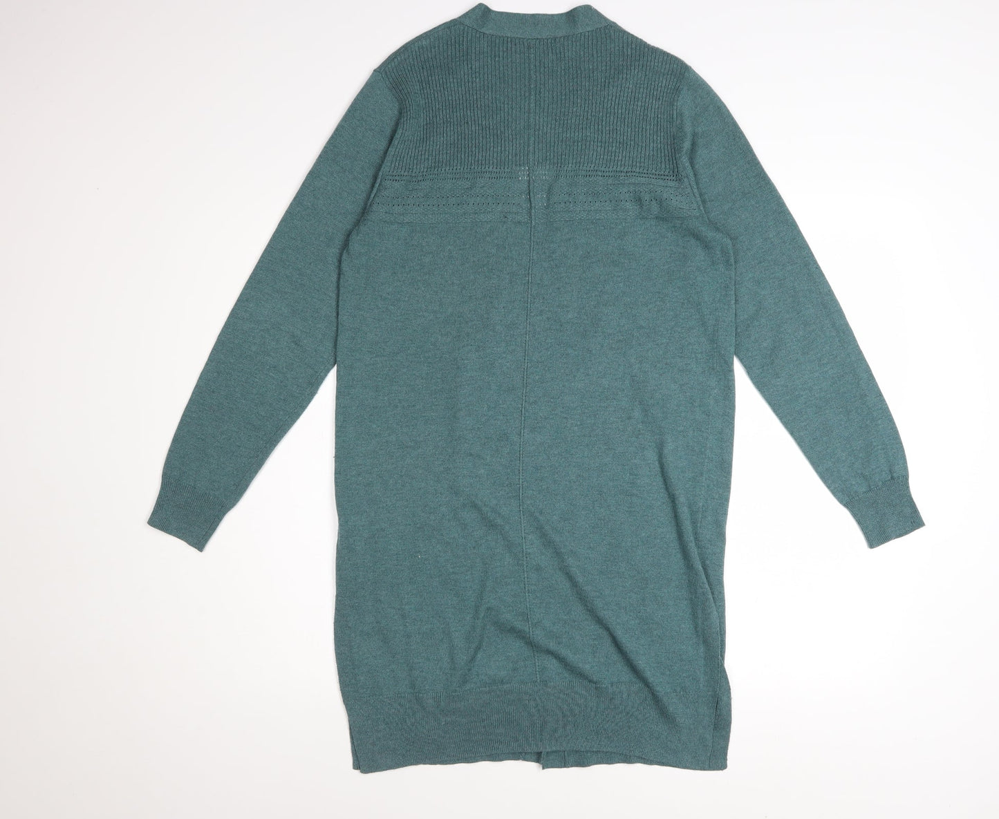 Tu Womens Teal Cardigan Size 12 Long Sleeve Open Front Knit