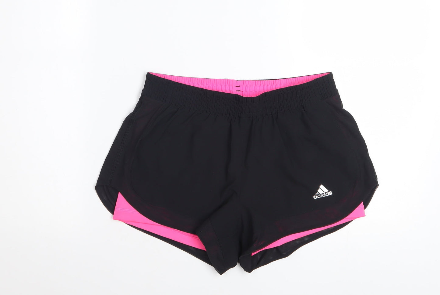 Adidas Women's Black & Pink Climalite Running Shorts S UK 8-10