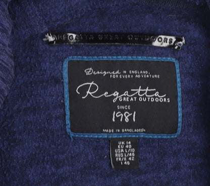 Regatta Women's Blue Pullover Hoodie UK 14 Polyester Lightweight