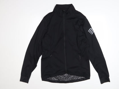 Crane Womens Black 12-14 Windbreaker Jacket with Reflective Trim