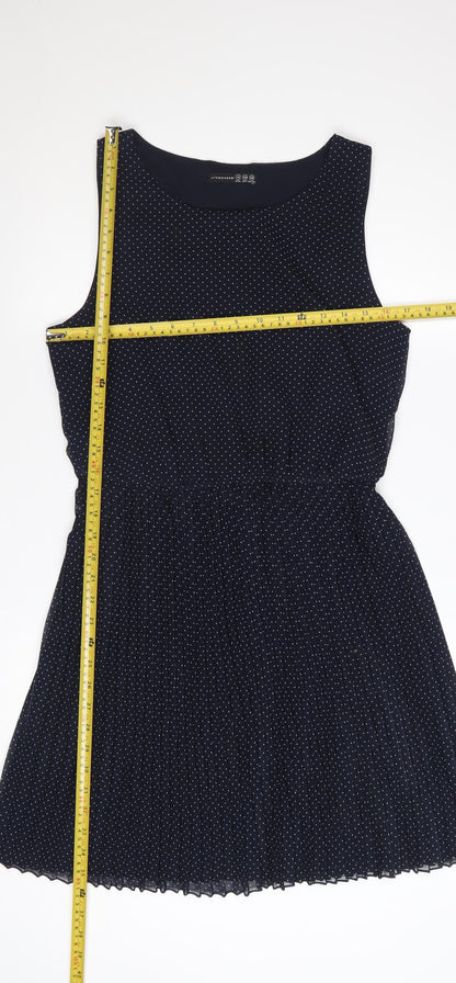 Atmosphere Women's Blue Polka Dot Sleeveless Skater Dress Size 14