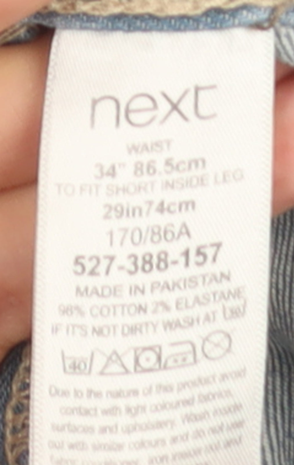 Next Men’s Blue Light Wash Straight Fit Jeans 34W 29L Denim