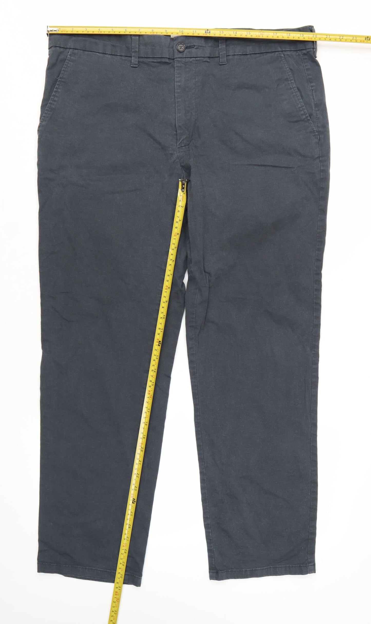 Marks and Spencer Men’s Blue Chino Trousers 40x31 Regular Fit