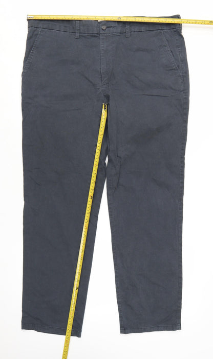 Marks and Spencer Men’s Blue Chino Trousers 40x31 Regular Fit