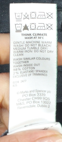 Marks and Spencer Men’s Blue Chino Trousers 40x31 Regular Fit
