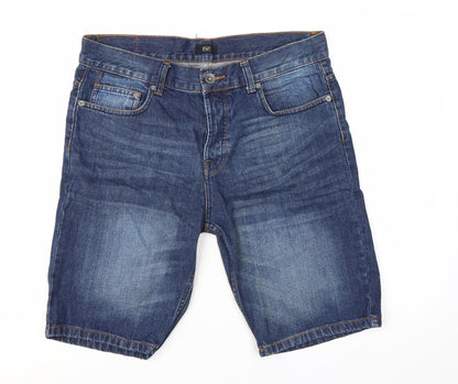 F&F Men’s Blue Denim Chino Shorts Size L 34in Regular Fit