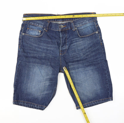 F&F Men’s Blue Denim Chino Shorts Size L 34in Regular Fit