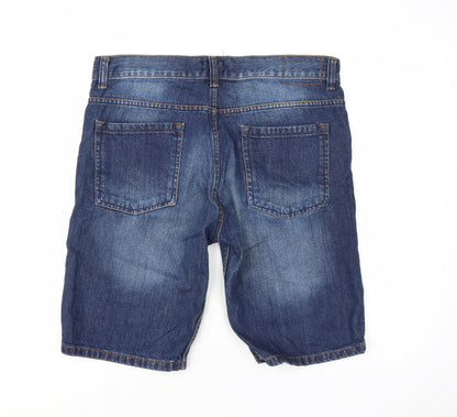 F&F Men’s Blue Denim Chino Shorts Size L 34in Regular Fit