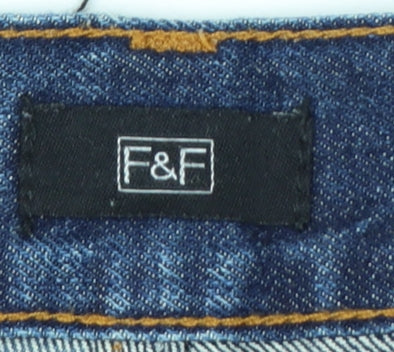 F&F Men’s Blue Denim Chino Shorts Size L 34in Regular Fit