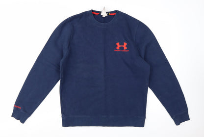 Under Armour Men's Blue Pullover Sweatshirt M Relaxed Fit Fleece