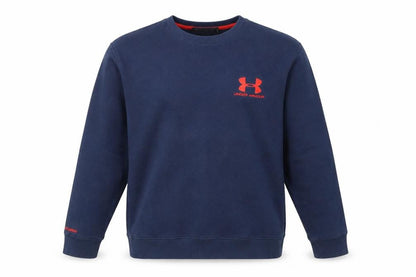 Under Armour Men's Blue Pullover Sweatshirt M Relaxed Fit Fleece